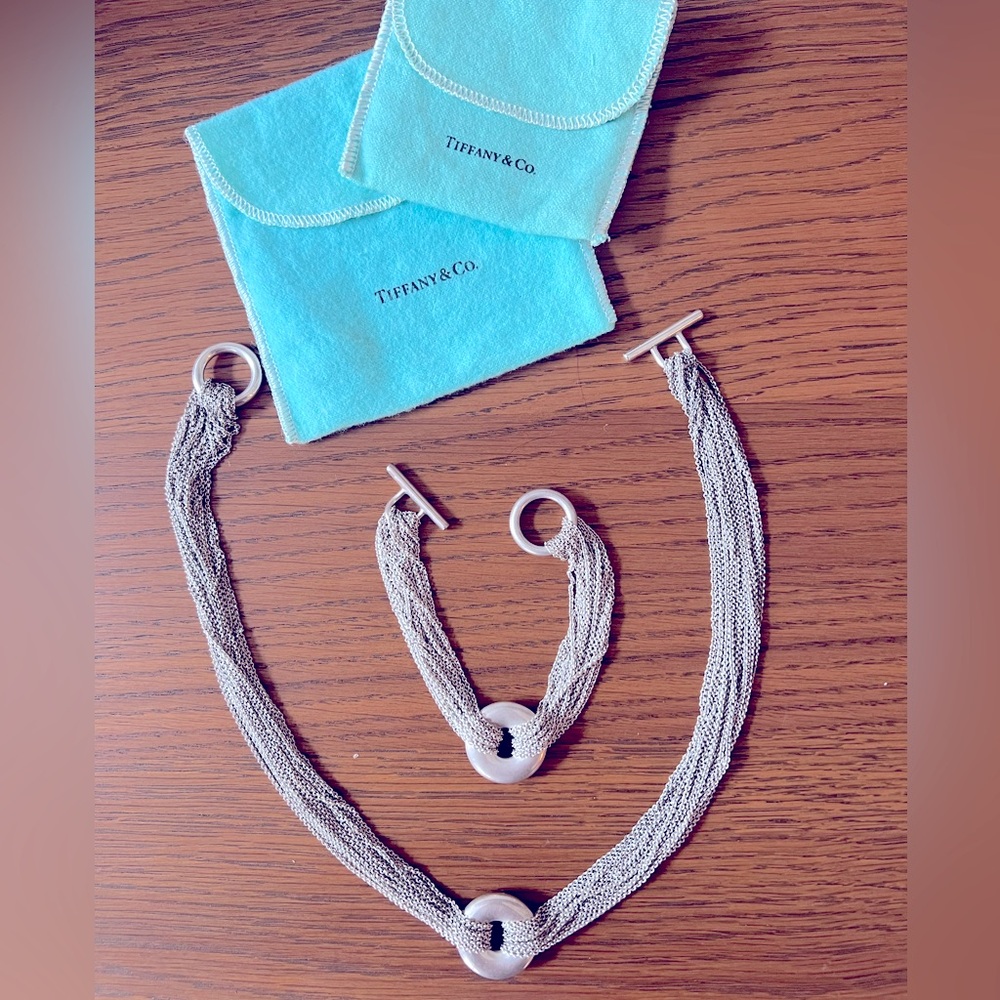 Vintage & Rare 2000s Tiffany & Co Silver Multi-chain Necklace and Bracelet set